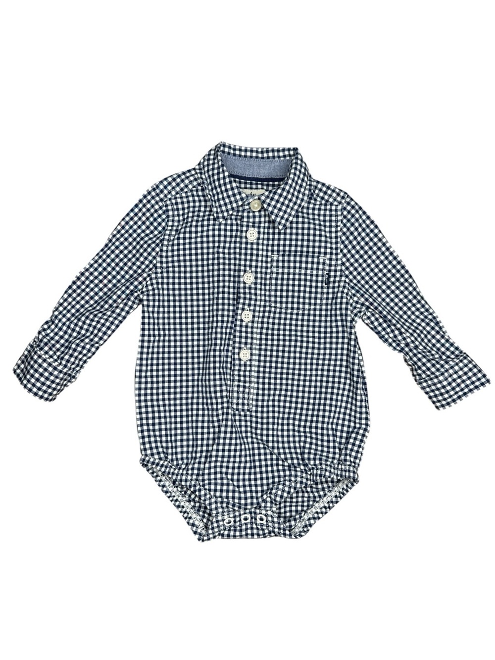 Baby B'gosh Navy & White Gingham Button-Up Shirt